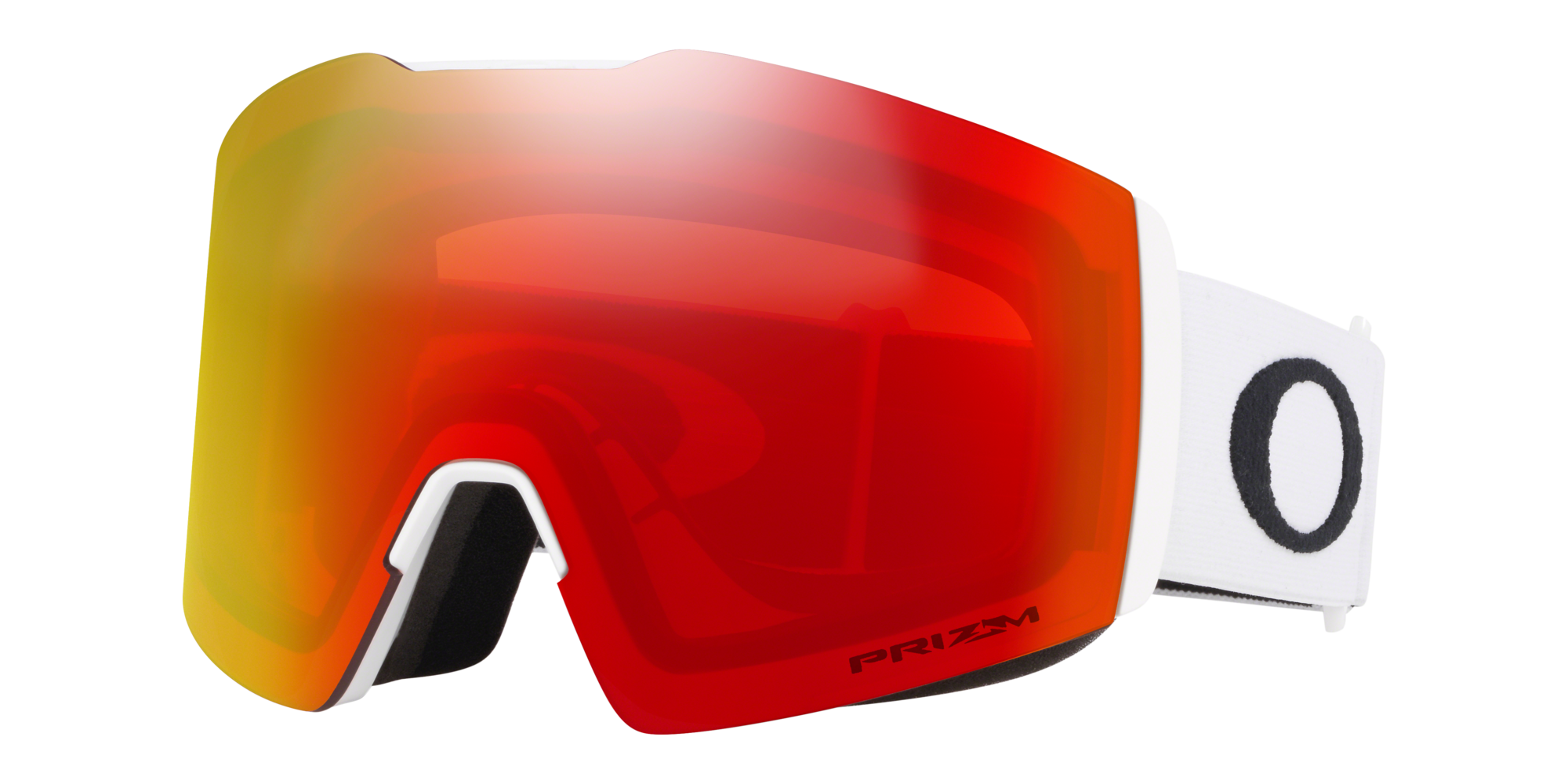 Oakley Uomo Oakley OO7099 FALL LINE L 709907 Maschere da sci O_Matter Bianco Arancione Maschera Normale Prizm