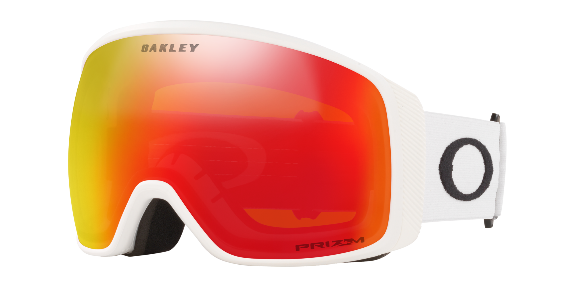 Oakley Uomo Oakley OO7104 FLIGHT TRACKER L 710411 Maschere da sci O_Matter Bianco Arancione Maschera Normale Prizm