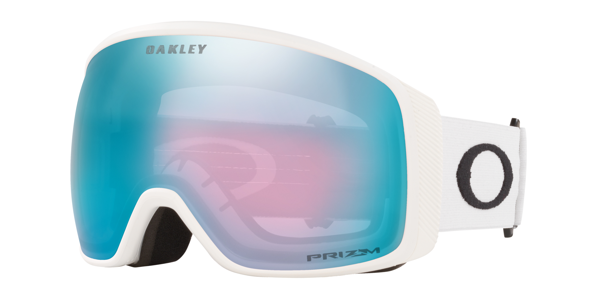 Oakley Uomo Oakley OO7104 FLIGHT TRACKER L 710426 Maschere da sci O_Matter Bianco Blu Maschera Normale Prizm
