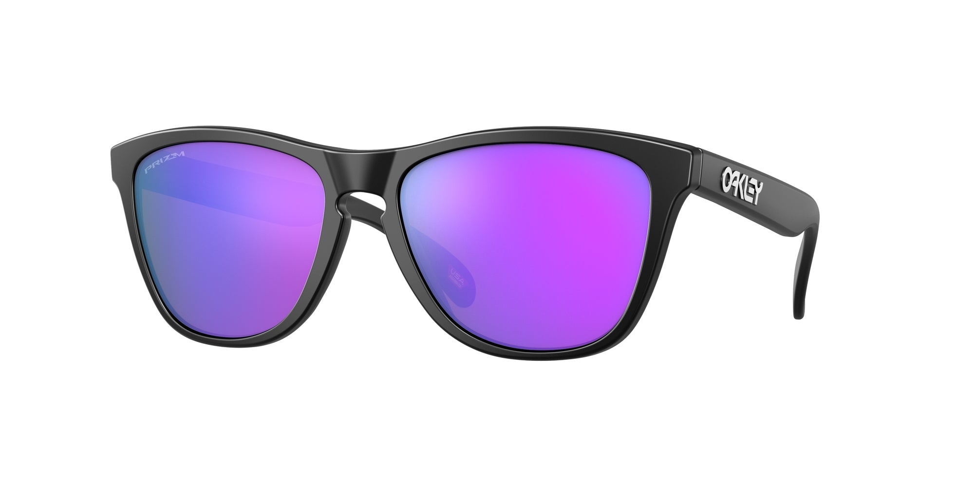 Oakley Uomo Oakley OO9013 FROGSKINS 9013H6 Occhiali da sole O_Matter Nero Viola Squadrata Normale Prizm