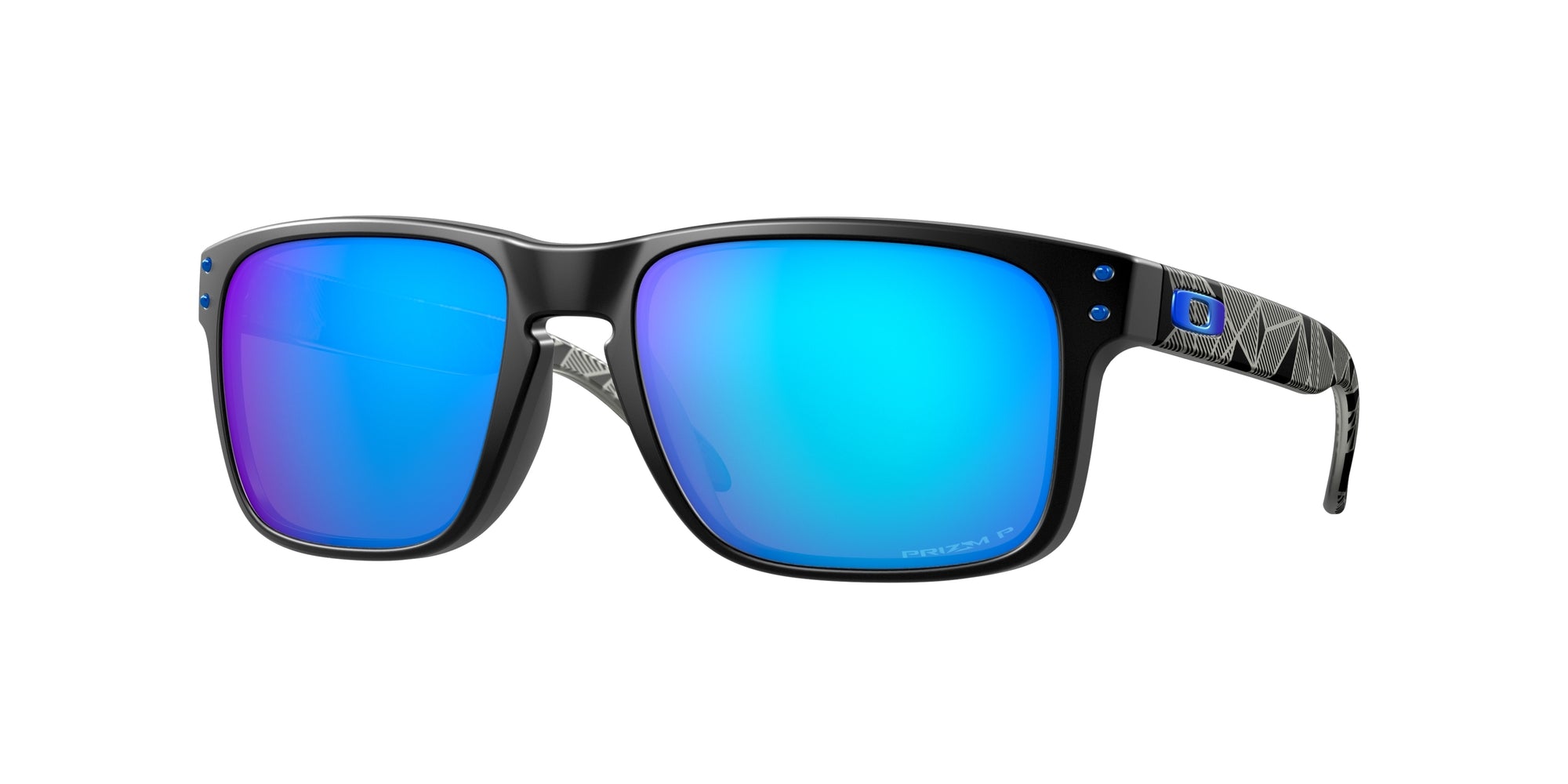 Oakley Uomo Oakley OO9102 HOLBROOK 9102H0 Occhiali da sole O_Matter Nero Blu Squadrata Polarizzata Prizm