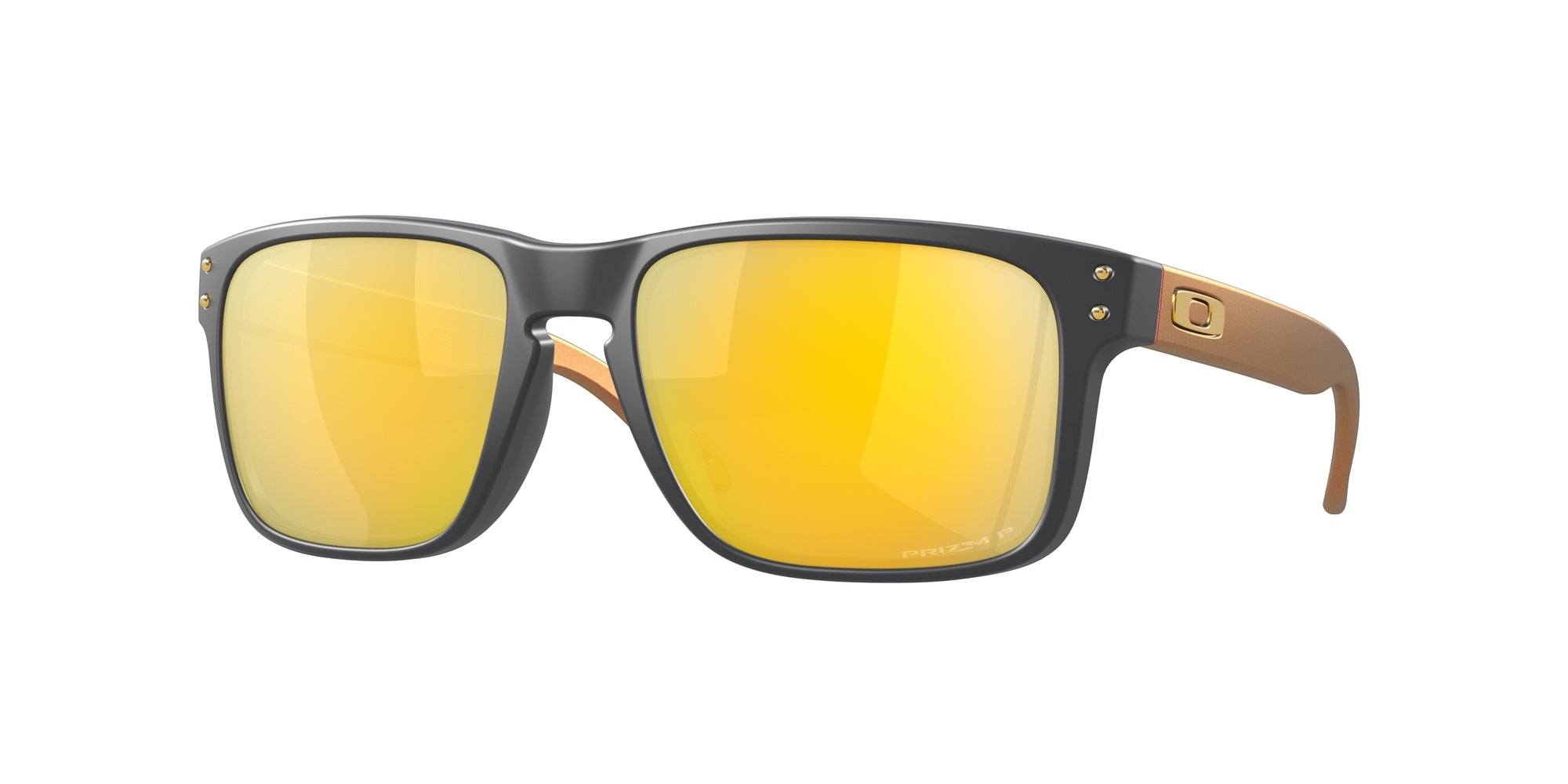 Oakley Uomo Oakley OO9102 HOLBROOK 9102W4 Occhiali da sole O_Matter Grigio Oro Squadrata Polarizzata Prizm