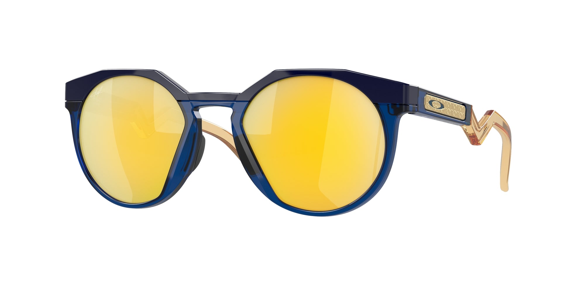 Oakley Uomo Oakley OO9242 HSTN 924211 Occhiali da sole O_Matter Blu Oro Rotonda Polarizzata Prizm