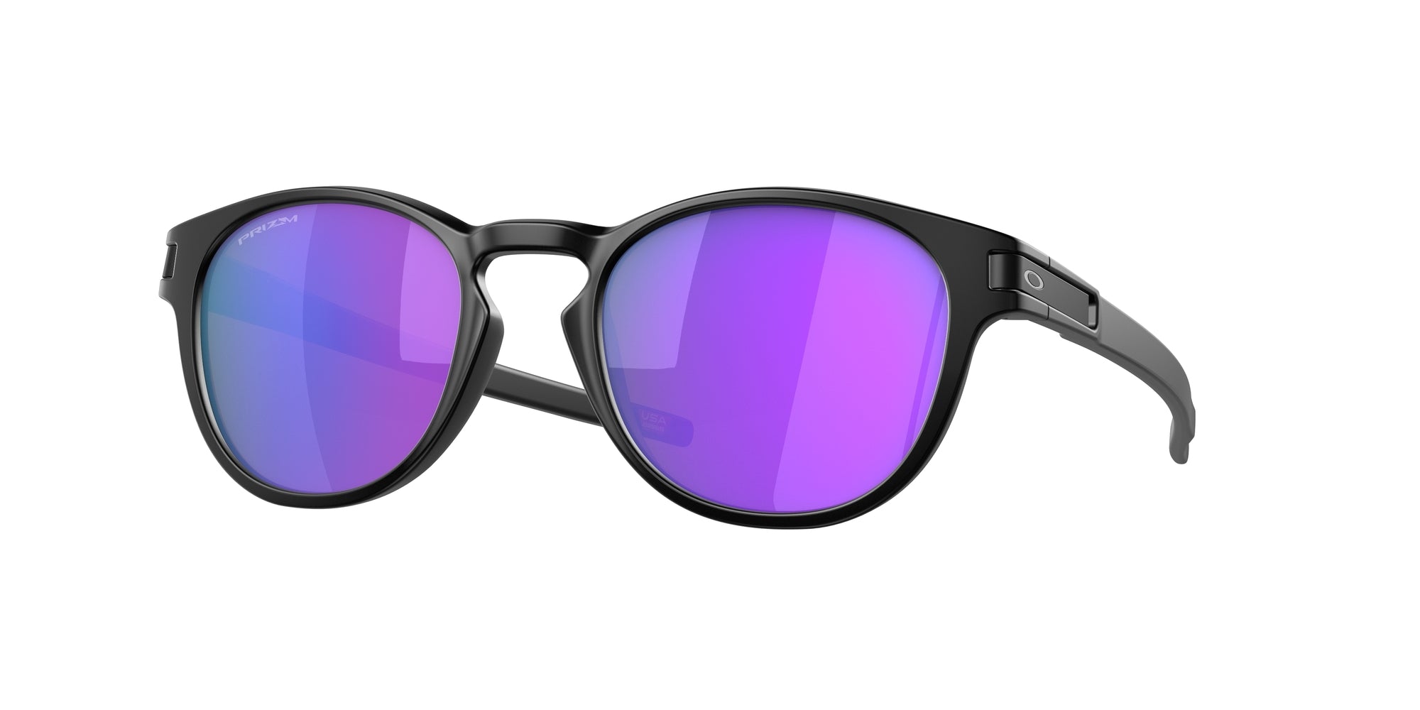 Oakley Uomo Oakley OO9265 LATCH 926555 Occhiali da sole O_Matter Nero Viola Rotonda Normale Prizm