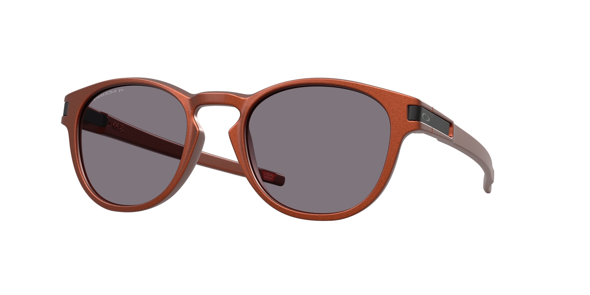 Oakley Uomo Oakley OO9265 LATCH 926573 Occhiali da sole O_Matter Arancione Grigio Rotonda Polarizzata