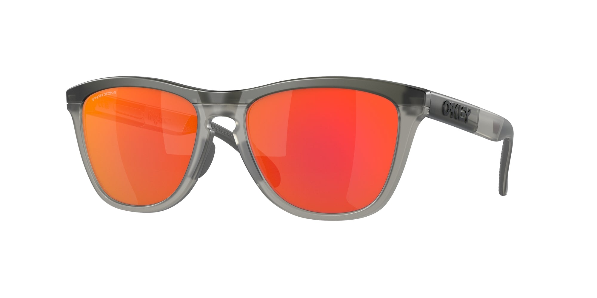 Oakley Uomo Oakley OO9284 FROGSKINS RANGE 928401 Occhiali da sole O_Matter Grigio Rosso Rotonda Normale Prizm
