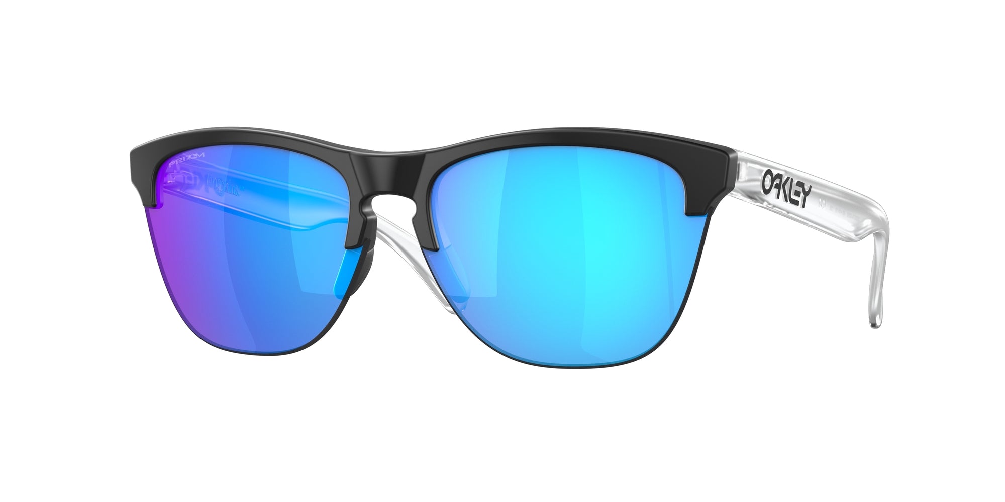 Oakley Uomo Oakley OO9374 FROGSKINS LITE 937402 Occhiali da sole O_Matter Nero Blu Rotonda Normale Prizm