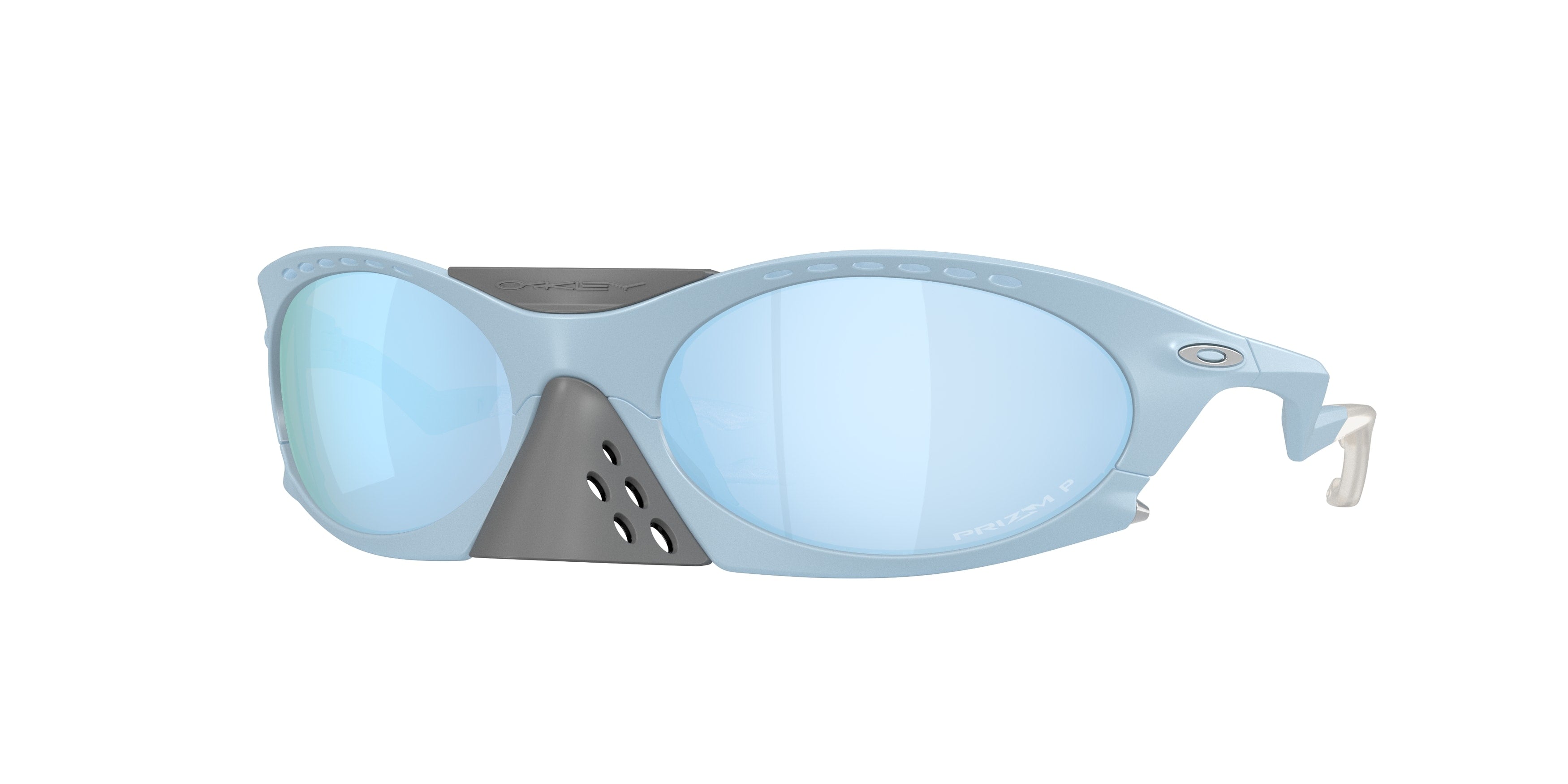 Oakley Uomo Oakley OO9437 PLANTARIS 943704 Occhiali da sole O_Matter Grigio Blu Rotonda Polarizzata