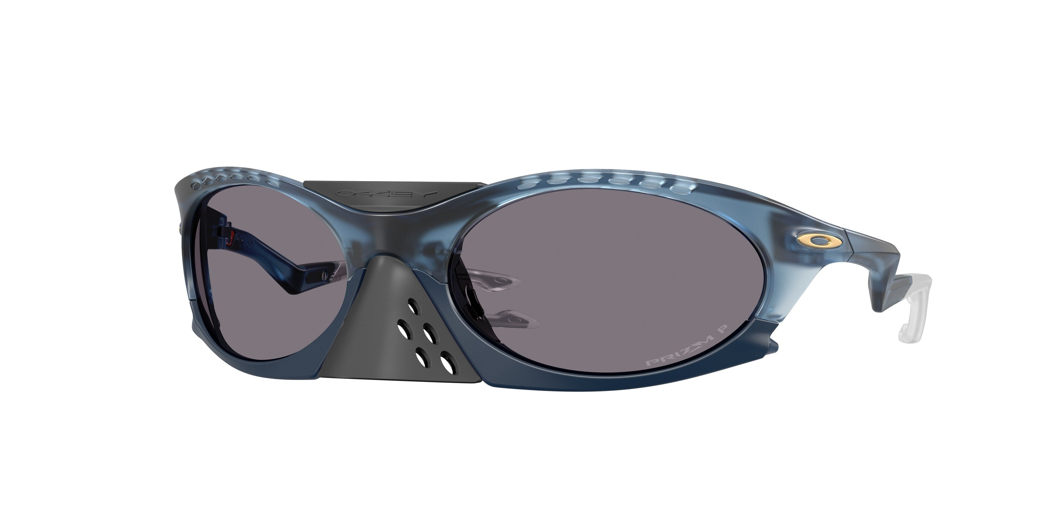 Oakley Uomo Oakley OO9437 PLANTARIS 943709 Occhiali da sole O_Matter Blu Grigio Rotonda Polarizzata