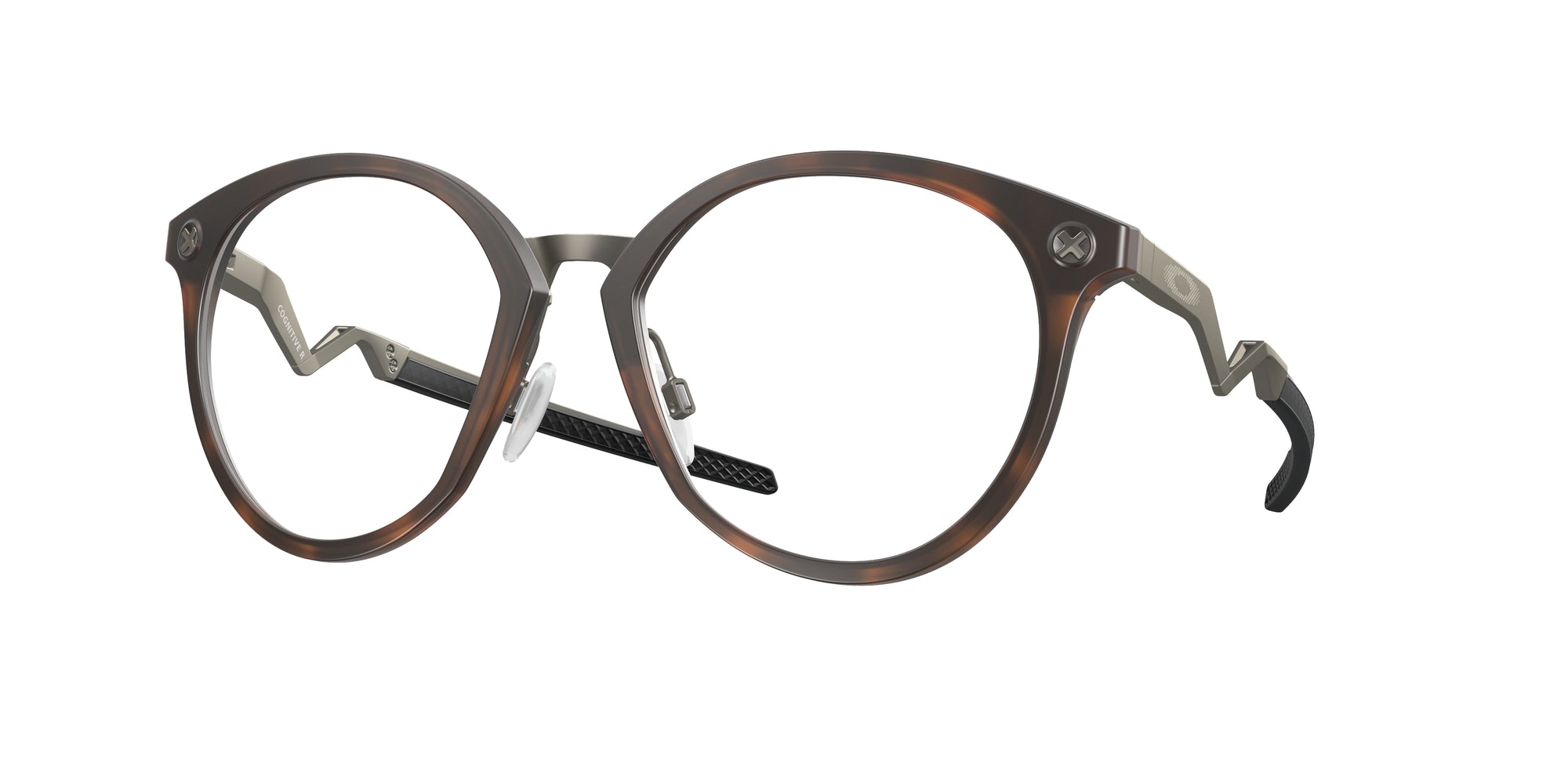 Oakley Uomo Oakley OX8181 COGNITIVE R 818104 Montature da vista Titanio Marrone Rotonda Normale