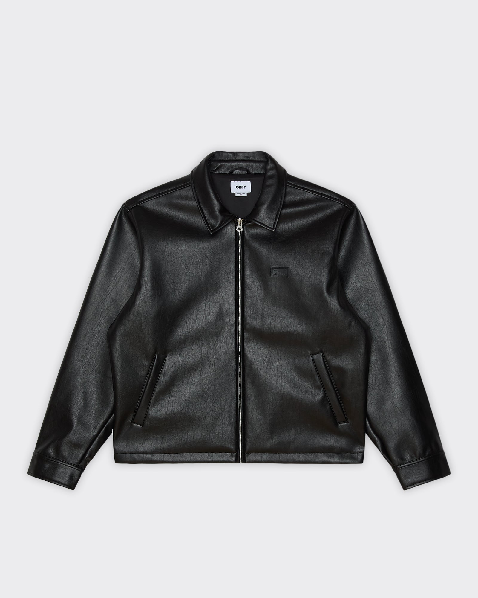 Obey Giacca Workman Leather Nera