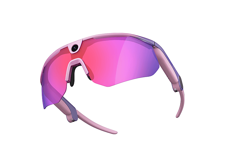 Occhiali smart AI BLEEQUP Ranger, lente standard, montatura Pink, obiettivo grandangolare da 120° con stabilizzazione dell'immagine, microfoni e altoparlanti integrati