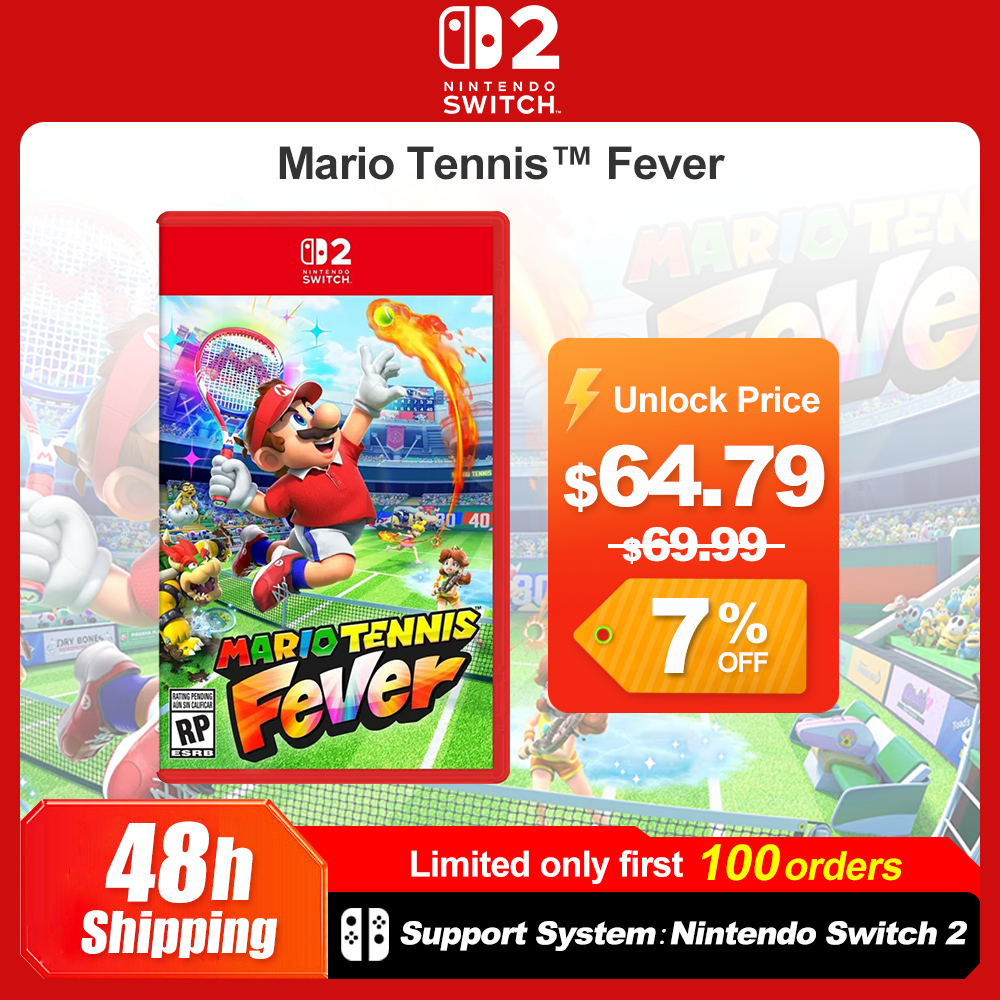 Offerte Giochi Nintendo Switch 2: Mario Tennis Fever, Mario Fever - Scheda di Gioco Fisica 100% Nuova, Gioco Sportivo per Feste per Switch 2