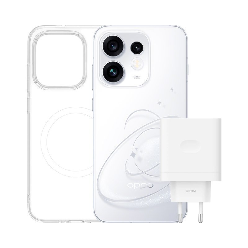 OPPO Reno16 5G, 512 GB, White, Magnetic Case + SUPERVOOC 80W Power Adapter inclusi