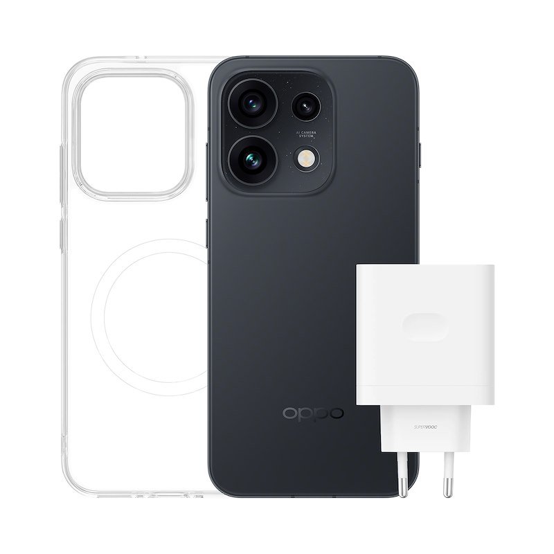 OPPO Reno16 Pro 5G, 512 GB, Black, Magnetic Case + SUPERVOOC 80W Power Adapter inclusi