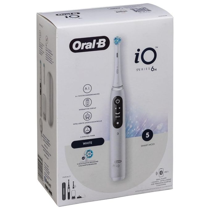 Oral-B 445234 iO Series 6 Spazzolino elettrico magnetico 5 modalita' autonomia 14 giorni colore Bianco Oral-B 445234 iO Series 6 Spazzolino elettrico magnetico 5 modalita' autonomia 14 giorni colore Bianco