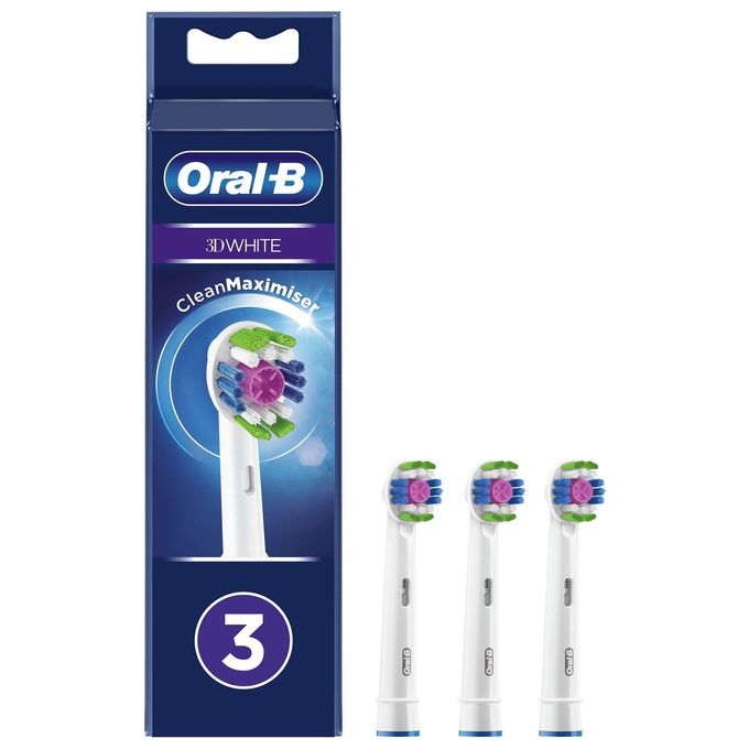 Oral-b - Testine Di Ricambio 3dwhite, Confezione Da 3 Pezzi-bianco