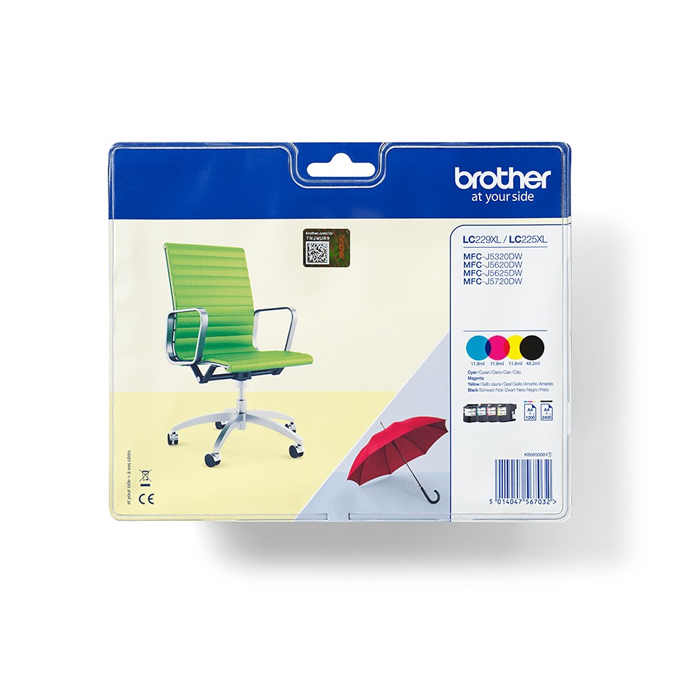 Originale Brother Cart Ink. 4 Colori Bk/Y/M/C Per Mfc-J5320Dw/J5620Dw/J5320Dw Durata 2400 Pagine X Colore