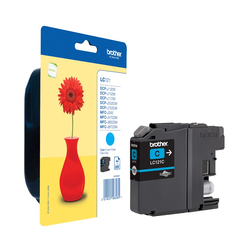 ORIGINALE Brother Cartuccia d'inchiostro ciano LC121C LC-121 300 pagine 39ml ORIGINALE Brother Cartuccia d'inchiostro ciano LC121C LC-121 300 pagine 39ml