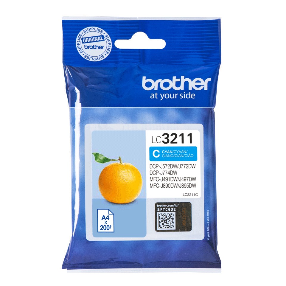 ORIGINALE Brother Cartuccia d'inchiostro ciano LC3211C LC-3211 200 pagine