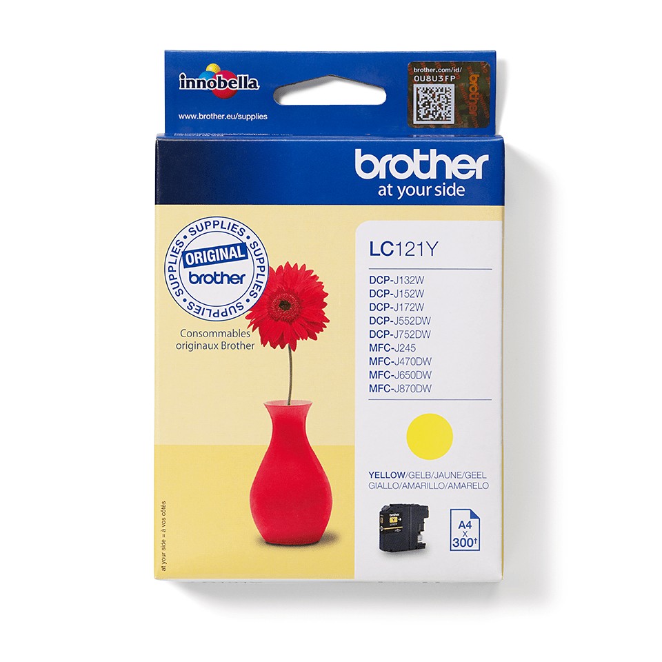 ORIGINALE Brother Cartuccia d'inchiostro giallo LC121Y LC-121 300 pagine 39ml