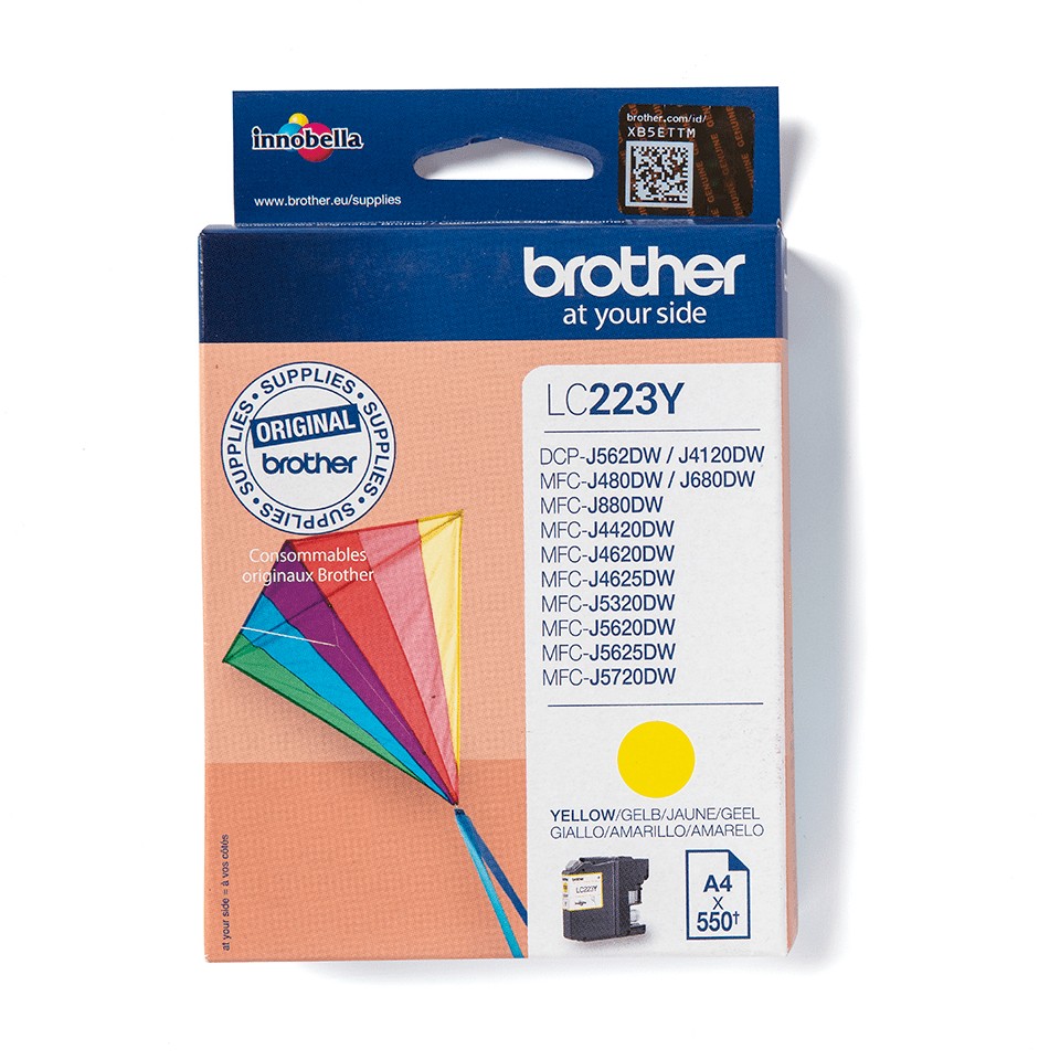 ORIGINALE Brother Cartuccia d'inchiostro giallo LC223Y LC-223 550 pagine 59ml ORIGINALE Brother Cartuccia d'inchiostro giallo LC223Y LC-223 550 pagine 59ml