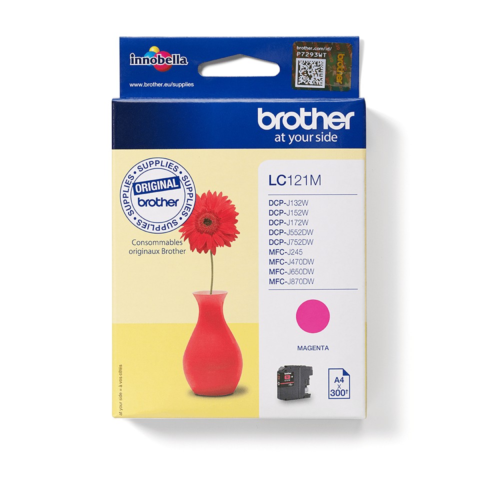 ORIGINALE Brother Cartuccia d'inchiostro magenta LC121M LC-121 300 pagine 39ml ORIGINALE Brother Cartuccia d'inchiostro magenta LC121M LC-121 300 pagine 39ml