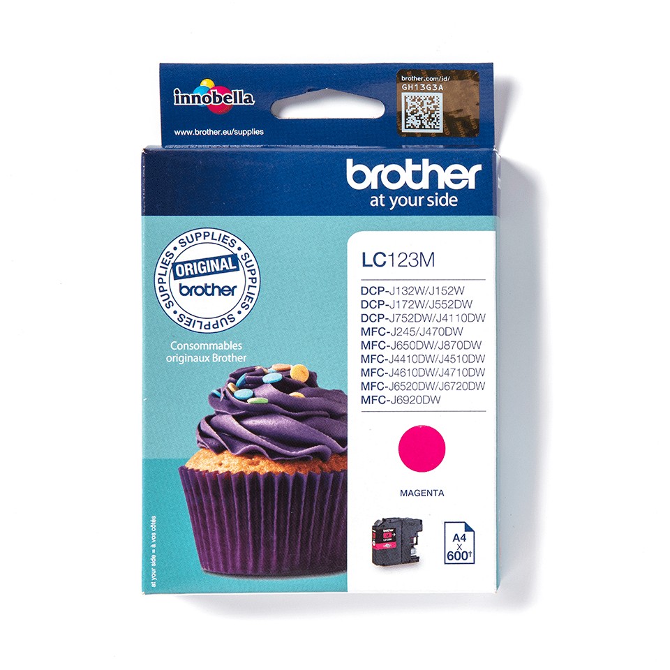 ORIGINALE Brother Cartuccia d'inchiostro magenta LC123M LC-123 600 pagine ORIGINALE Brother Cartuccia d'inchiostro magenta LC123M LC-123 600 pagine