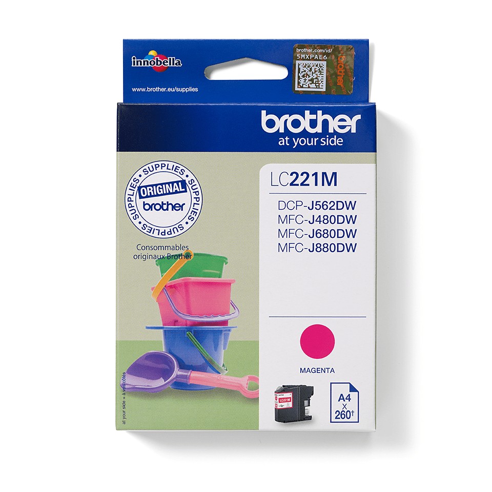 ORIGINALE Brother Cartuccia d'inchiostro magenta LC221M LC-221 260 pagine 39ml