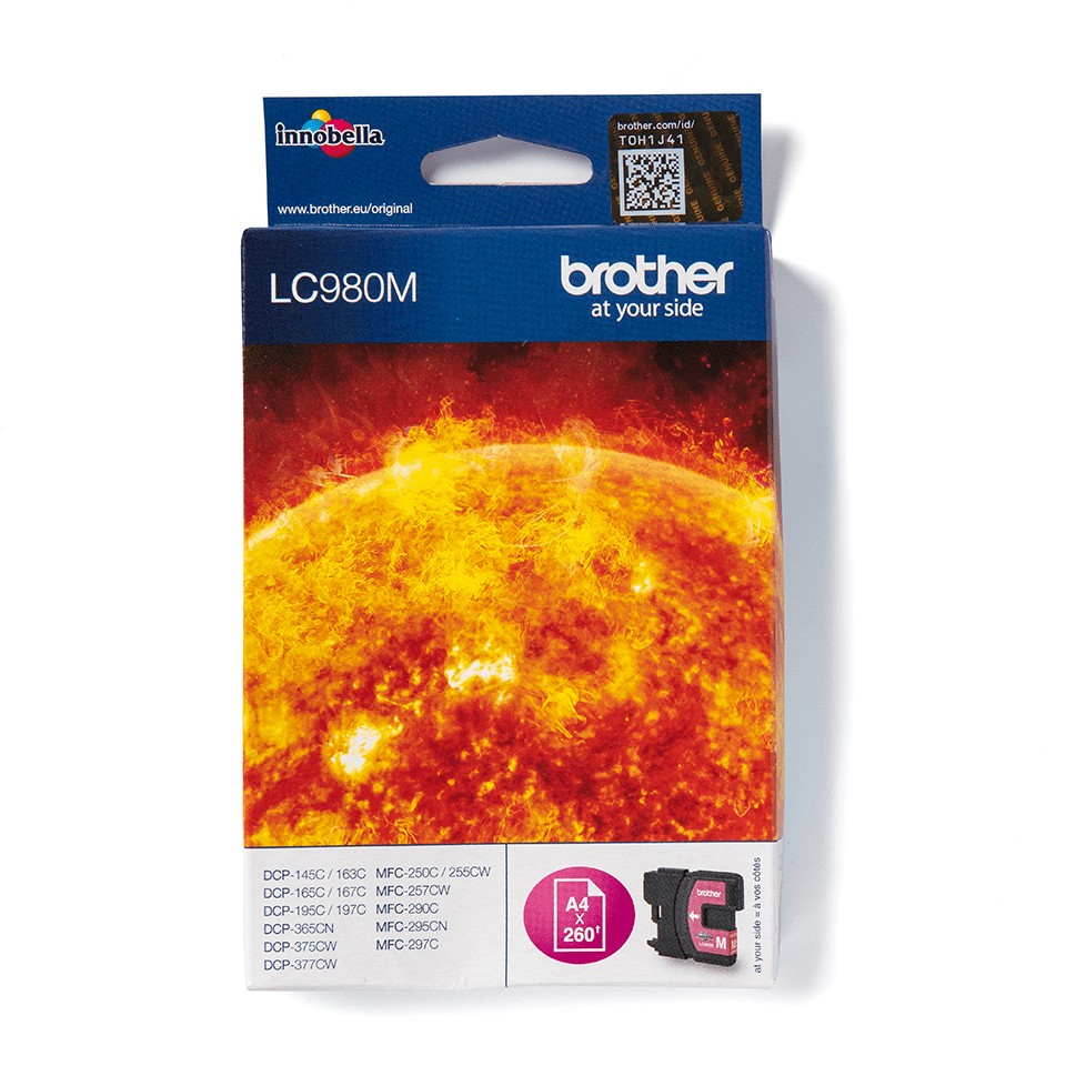 ORIGINALE Brother Cartuccia d'inchiostro magenta LC980M LC-980 260 pagine ORIGINALE Brother Cartuccia d'inchiostro magenta LC980M LC-980 260 pagine