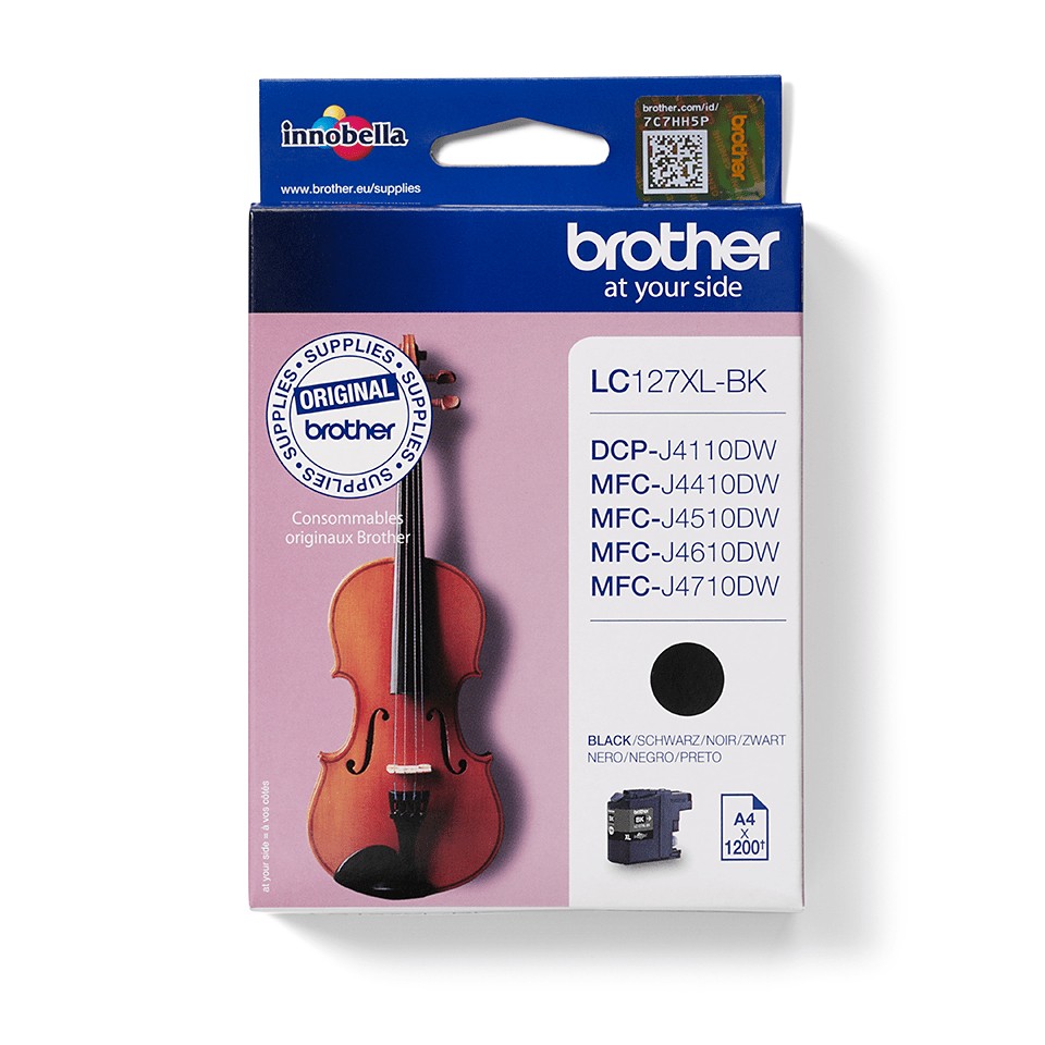 ORIGINALE Brother Cartuccia d'inchiostro nero LC127XLBK LC-127XL 1200 pagine