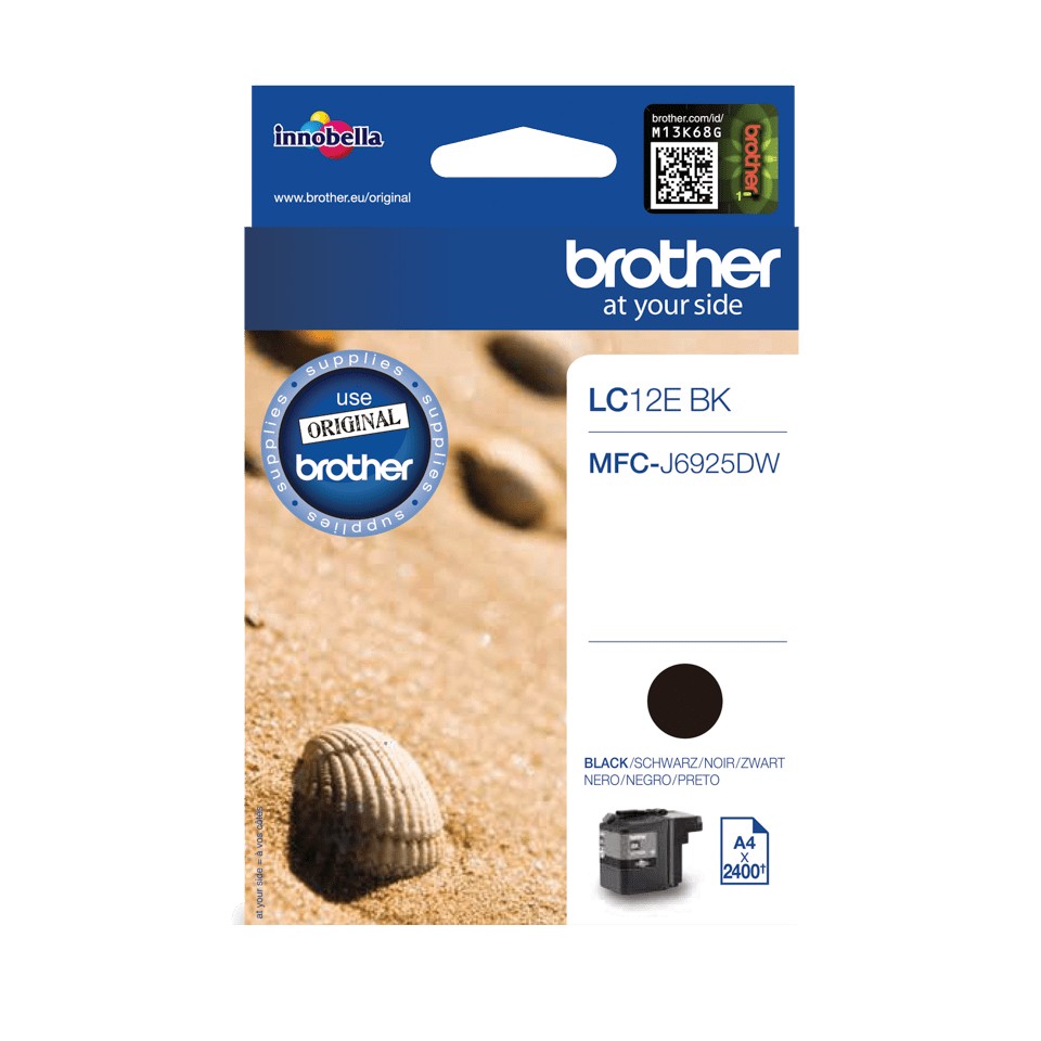 ORIGINALE Brother Cartuccia d'inchiostro nero LC12EBK LC-12E 2400 pagine