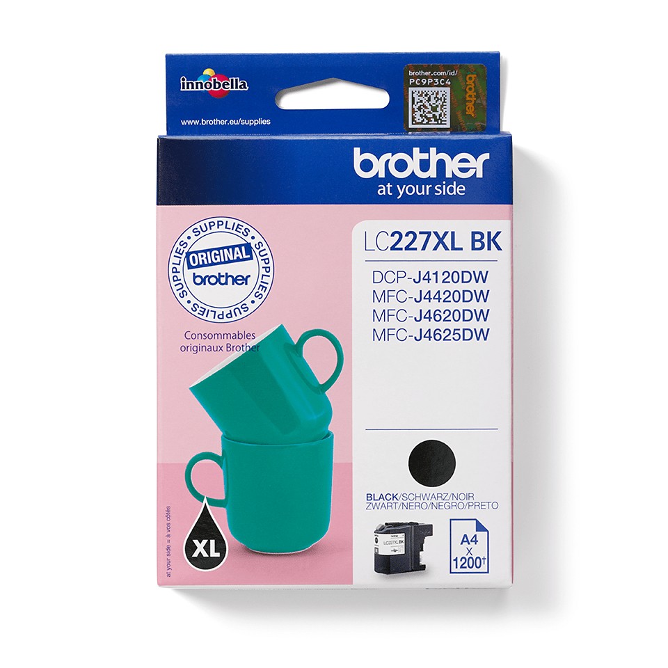 ORIGINALE Brother Cartuccia d'inchiostro nero LC227XLBK LC-227XL 1200 pagine 25ml