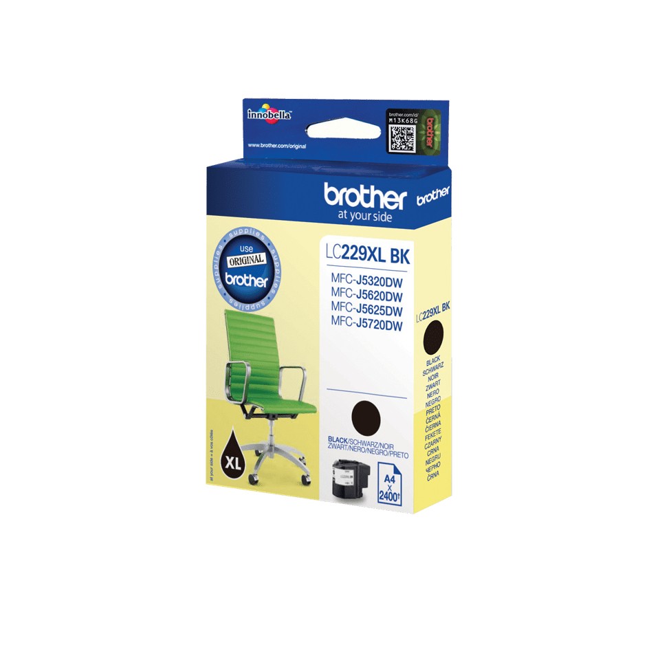 ORIGINALE Brother Cartuccia d'inchiostro nero LC229XLBK LC-229XL 2400 pagine