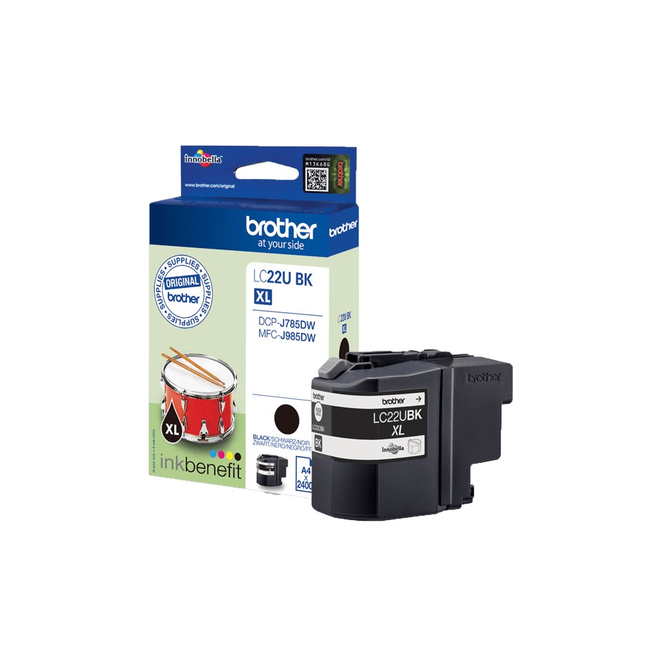 ORIGINALE Brother Cartuccia d'inchiostro nero LC22UBK LC-22U 2400 pagine