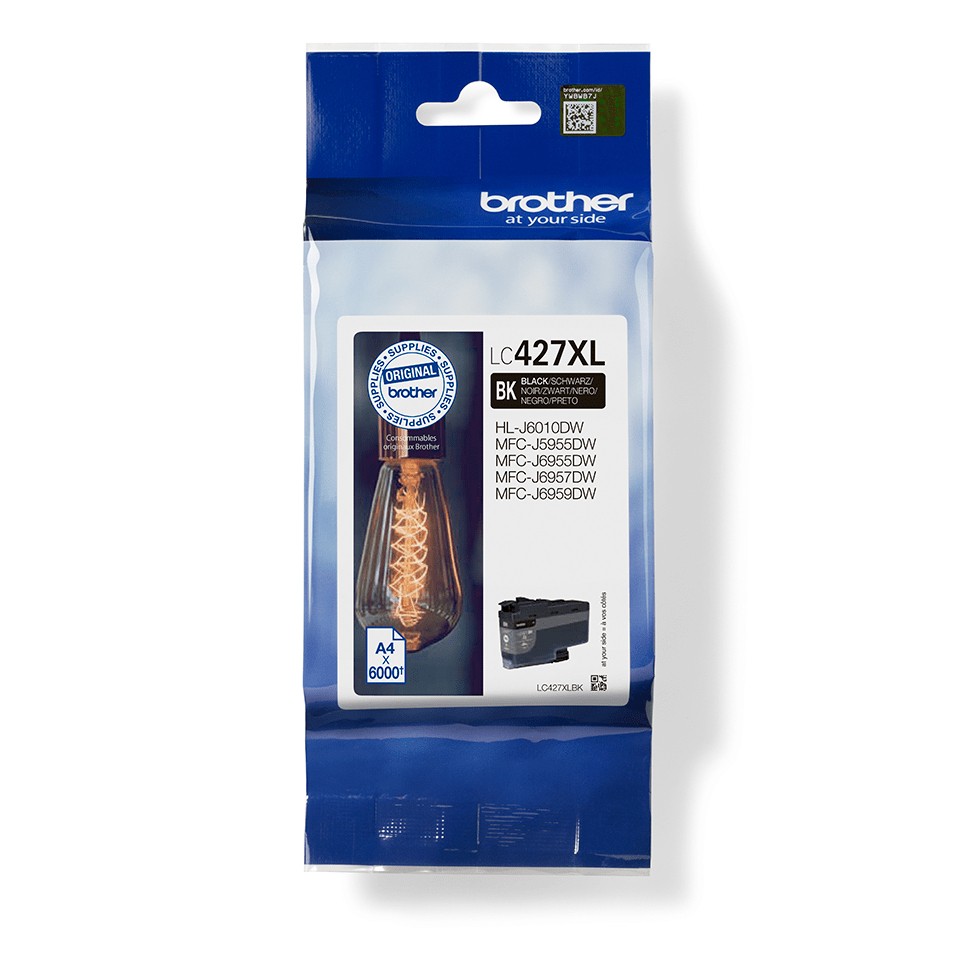 ORIGINALE Brother Cartuccia d'inchiostro nero LC427XLBK LC-427XLBK 6000 pagine