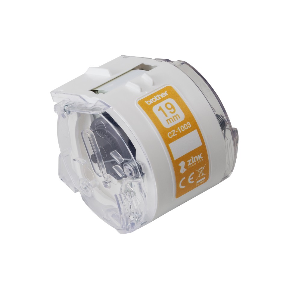 ORIGINALE Brother Etichette Bianco / Trasparente CZ-1003 19 mm Rotolo di etichette colorate 19 mm x 5 m autoadesive