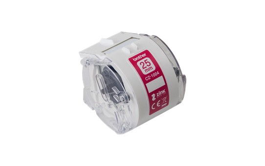 ORIGINALE Brother Etichette Bianco / Trasparente CZ-1004 25 mm Rotolo di etichette colorate 25 mm x 5 m autoadesive