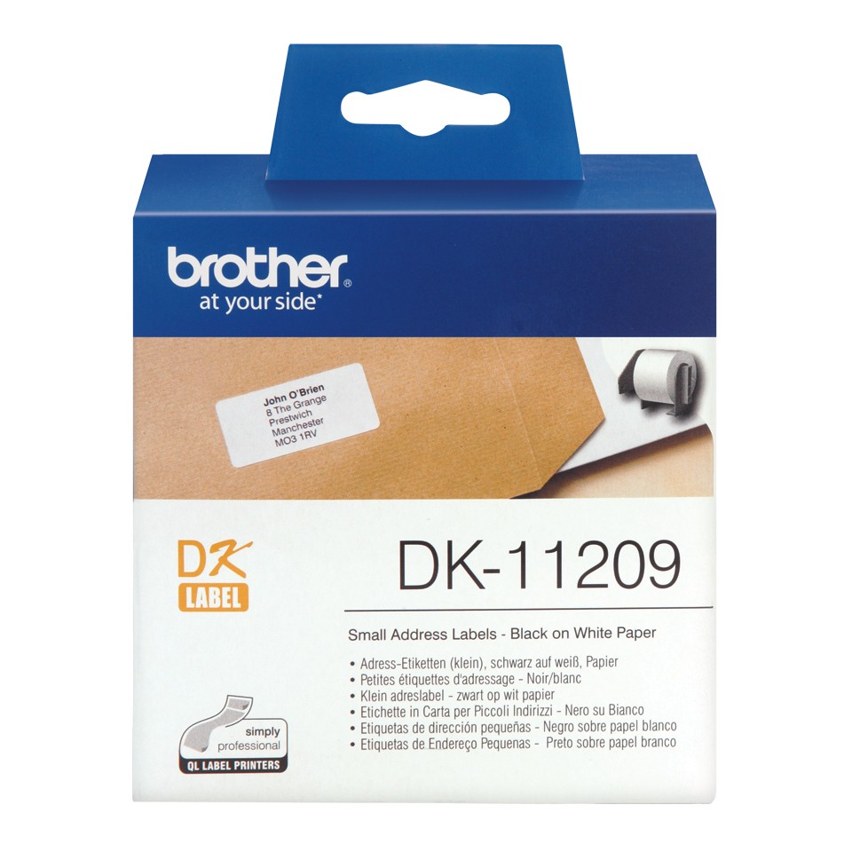 ORIGINALE Brother Etichette Nero su bianco DK-11209 etichette in carta per indirizzi 29x62 mm bianco 800 et./ruolo