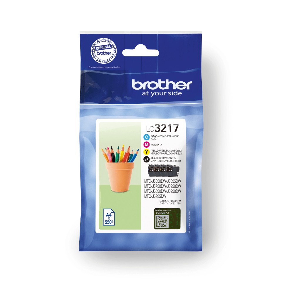 ORIGINALE Brother Multipack nero / ciano / magenta / giallo LC-3217 LC3217VALDR