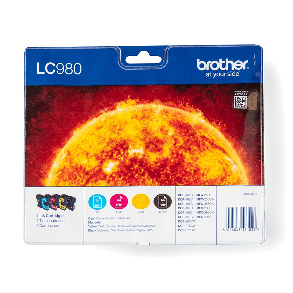 ORIGINALE Brother Multipack nero / ciano / magenta / giallo LC-980 LC980VALBPDR LC-980 BK/C/M/Y ORIGINALE Brother Multipack nero / ciano / magenta / giallo LC-980 LC980VALBPDR LC-980 BK/C/M/Y