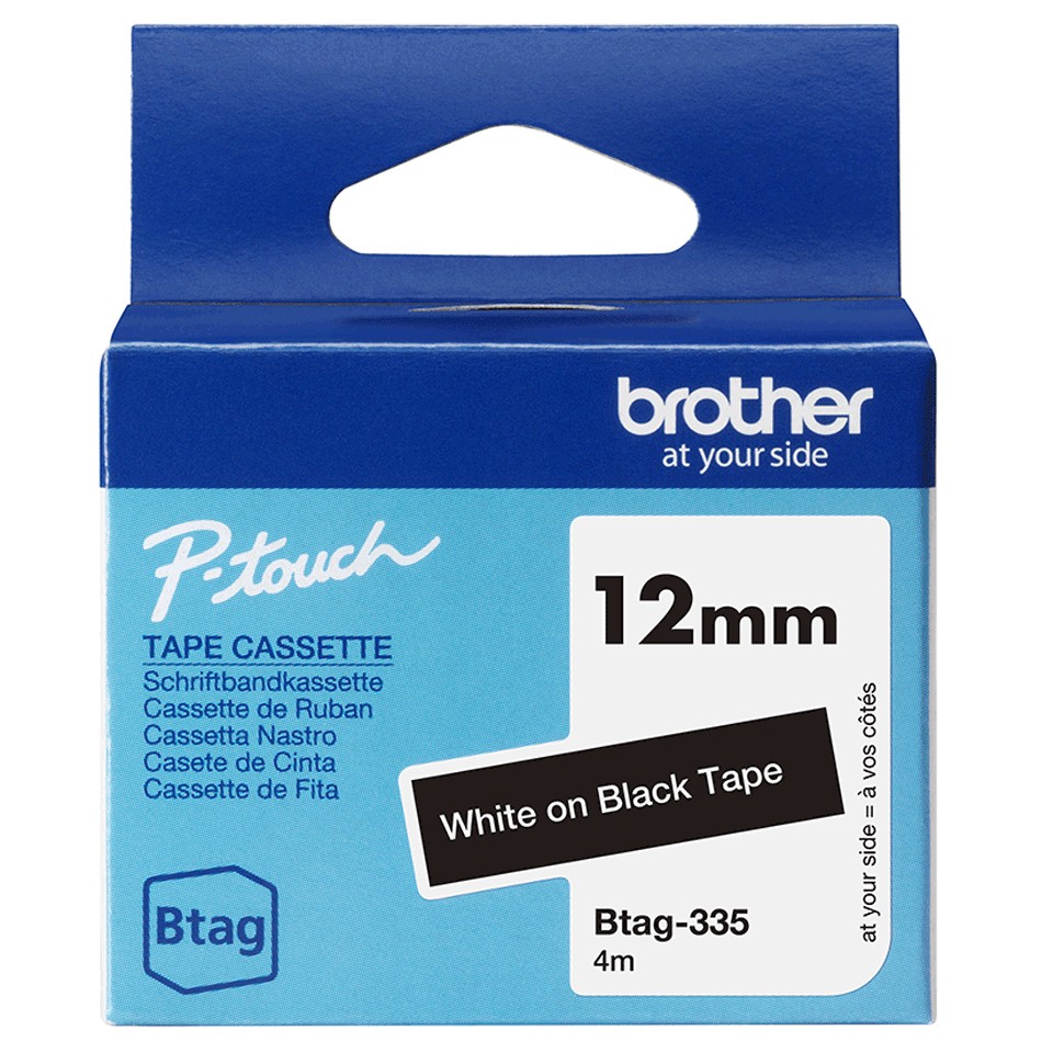 ORIGINALE Brother Nastro Bianco su nero Btag-335 Btag-335