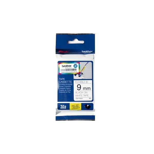 ORIGINALE Brother Nastro Nero su bianco TZe-FX221 TZ-FX221 9 mm x 8 m laminato