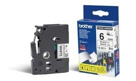 ORIGINALE Brother Nastro Nero su bianco TZe-S211 TZ-S211 6 mm x 8 m laminato adesivo extra forte ORIGINALE Brother Nastro Nero su bianco TZe-S211 TZ-S211 6 mm x 8 m laminato adesivo extra forte