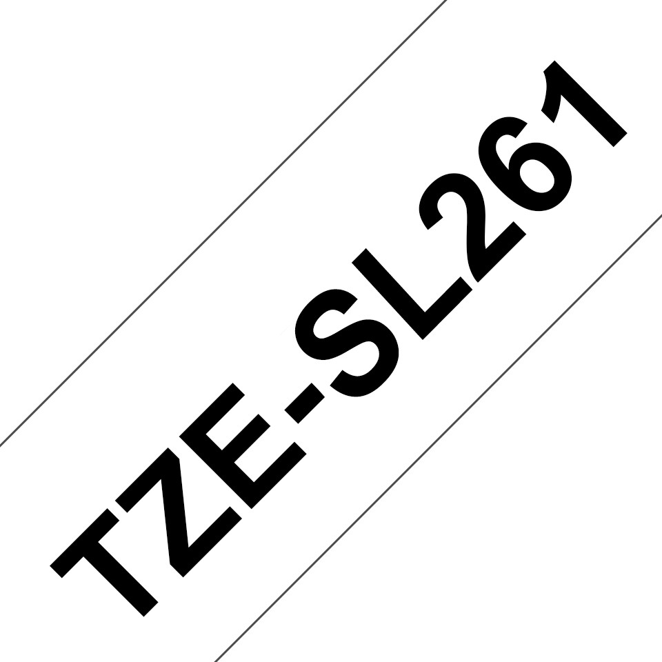 ORIGINALE Brother Nastro Nero su bianco TZe-SL261 Nastro per etichette nero su bianco con pellicola aggiuntiva laminata Brother TZe-SL261 36 mm di larghezza