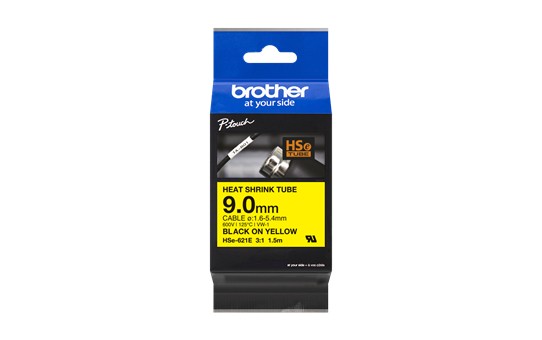 ORIGINALE Brother Nastro Nero su giallo HSe-621E