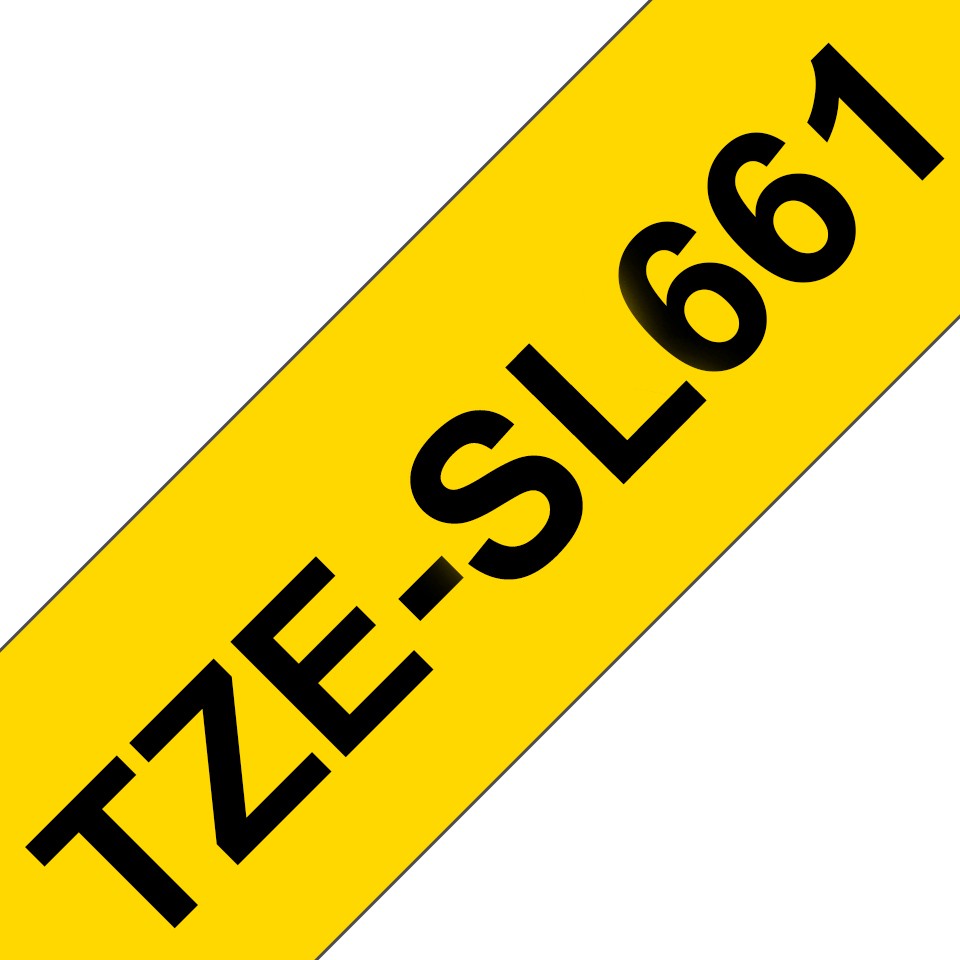 ORIGINALE Brother Nastro Nero su giallo TZe-SL661 Brother TZe-SL661 Nastro per etichette nero su giallo con pellicola aggiuntiva laminata 36 mm di larghezza