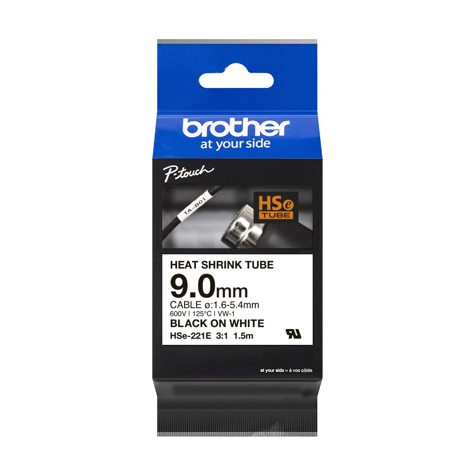 ORIGINALE Brother Nastro nerosuBianco HSe-221E