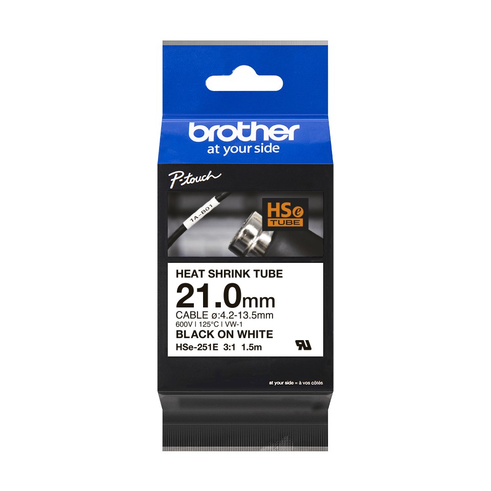 ORIGINALE Brother Nastro nerosuBianco HSe-251E