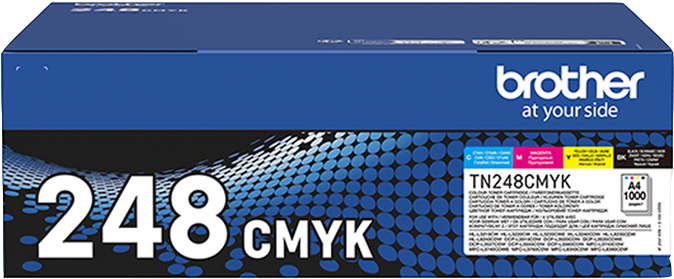 ORIGINALE Brother Value Pack nero / ciano / magenta / giallo / Bianco TN-248 MCVP + Prindo Universal Papier 2500 Blatt 4000 pagine